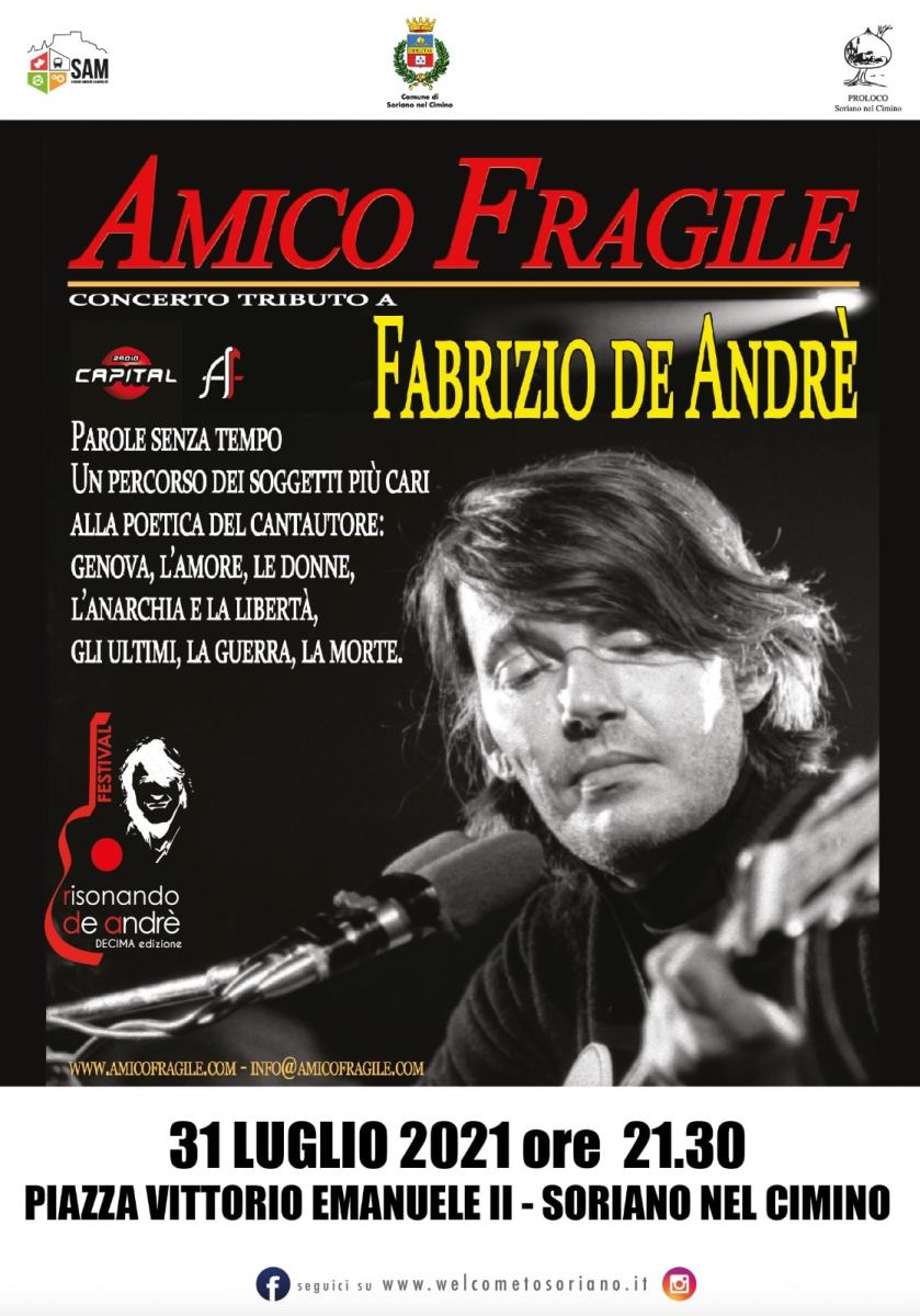 AMICO FRAGILE LIVE@RISONANDO DE ANDRÈ – SORIANO NEL CIMINO (VT) 31.07.2021